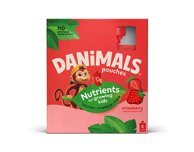 Danimals Strawberry Kids Yogurt Pouch