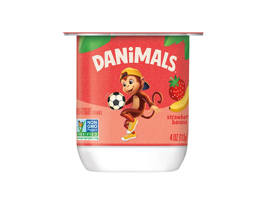 Danimals Strawberry Banana Kids Nonfat Yogurt