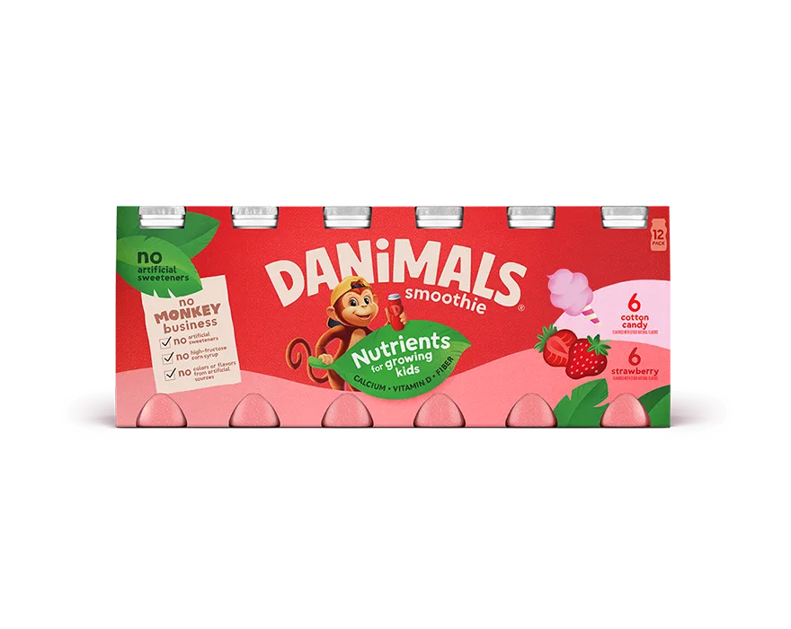 Cotton Candy Strawberry Kids Smoothies 12 Pack 