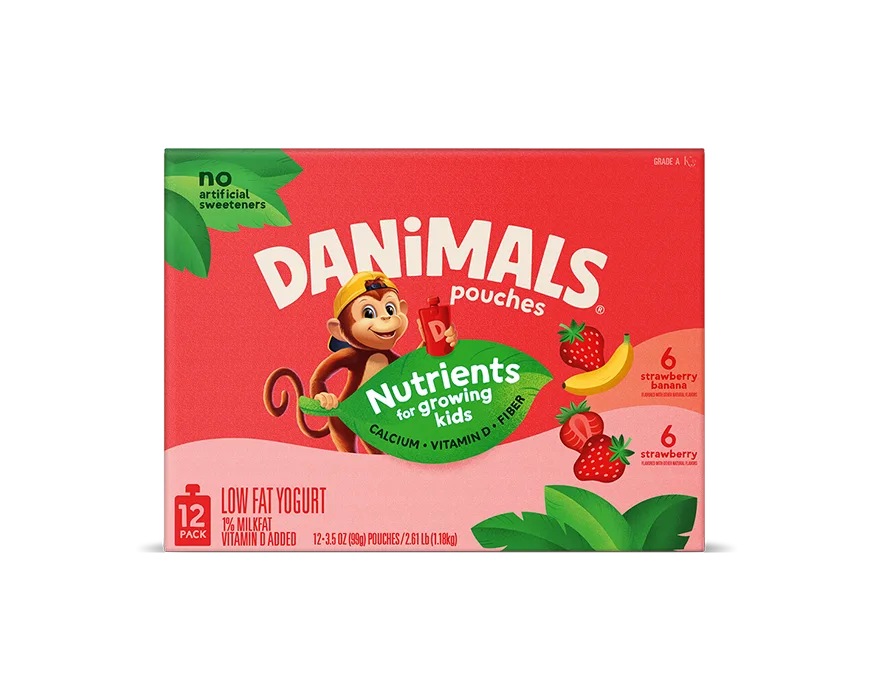 Strawberry-Banana Strawberry Yogurt Pouches 12 Pack